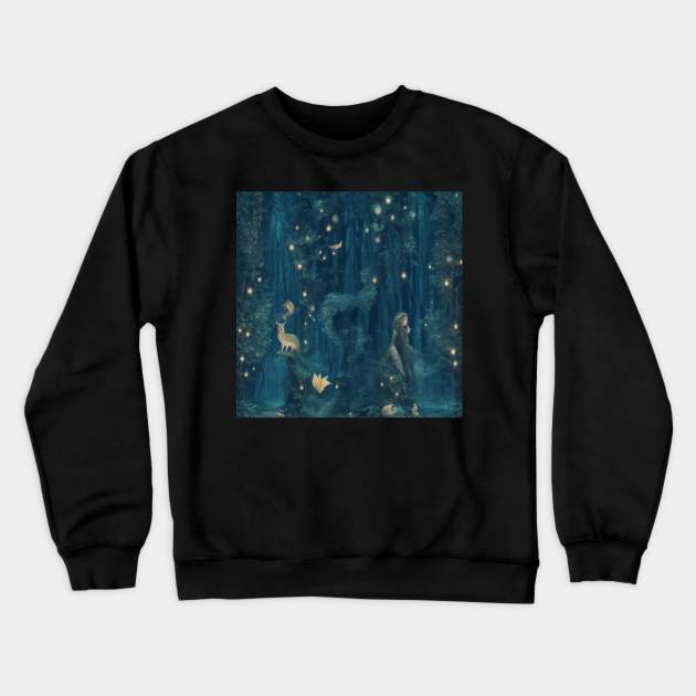 Enchanted Woodland Dreams Crewneck Sweatshirt by Moulezitouna